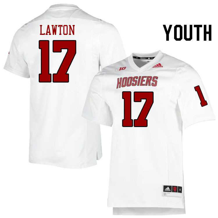 Youth #17 Ty Son Lawton Indiana Hoosiers College Football Jerseys Stitched-Retro White